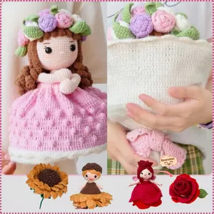 Imagem de 💐 Boneca de Crochê que Vira Buquê de Flor - 5 Modelos Diferentes em Vídeo Aulas Passo a Passo criado por 30 Receitas  na hotmart