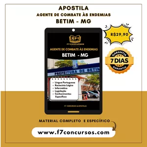 Imagem do curso Apostila Agente de Combate às Endemias de Betim - MG