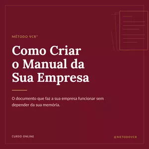 Imagem do curso Manual de Empresa na Prática | Método VCR