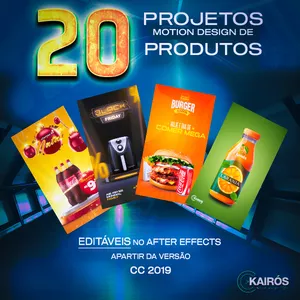 Imagem do curso 20 PROJETOS MOTION DESIGN EDITÁVEIS NO AFTER EFFECTS