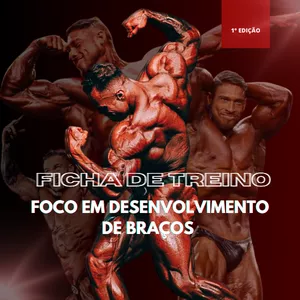 Imagem de capa para o Ebook FICHA DE TREINO: FOCO EM DESENVOLVIMENTO DE BRAÇOS