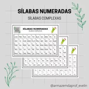 Imagem de capa para o Ebook SÍLABAS NUMERADAS - Sílabas complexas