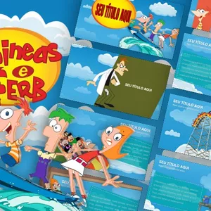 Imagem de capa para o Curso online Phineas e Ferb - Template de PowerPoint