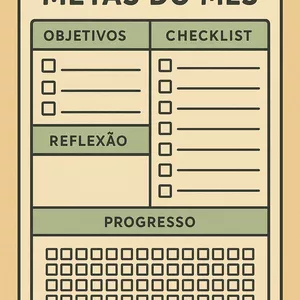 Imagem de capa para o Ebook Template De Metas De Foco Mensal