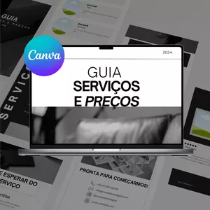 Imagem de capa para o Ebook Guia de serviços e preços (modelo editável para consultoras de imagem)