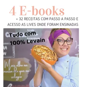 Imagem de capa para o Ebook 4 Ebooks Exclusivos  + de 32 Receitas com Fermentação Natural