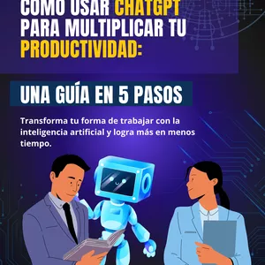 Imagen de portada para Ebook KIT Productividad IA: Guía 5 pasos para usar Chat GPT, 50 Prompts y Plantillas profesionales y empresariales