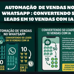 Imagem de capa para o Ebook AUTOMAÇÃO DE VENDAS NO WHATSAPP 