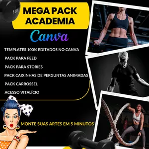 Imagem de capa para o Curso online Mega Pack Canva Academia