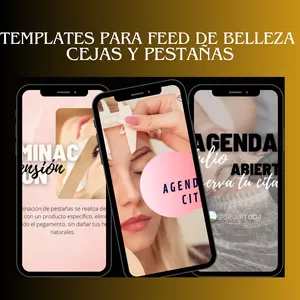 Imagen de portada para Ebook Templates para Feed de Belleza Cejas y Pestañas