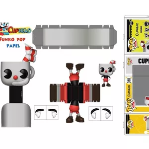 Imagem de capa para o Ebook CUPHEAD FUNKO POP PAPERCRAFT PAPEL 