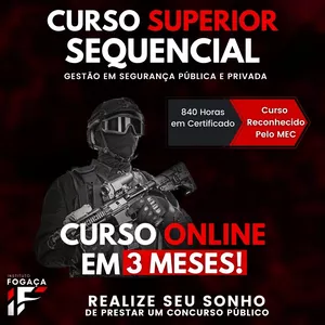 Imagem de capa para o Curso online Superior Sequencial de Gestão em Segurança Pública e Privada - Instituto Fogaça