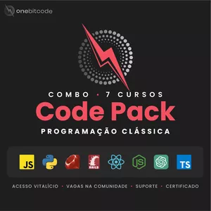 Imagem de capa para o Curso online Code Pack Onebitcode - 7 cursos completos de Programação