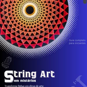 Imagem de capa para o Ebook String Art sem mistérios. Transforme linhas em obras de arte.