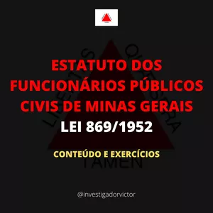 Imagem de capa para o Ebook Estatuto do Servidor Público de Minas Gerais - Lei 869/1952