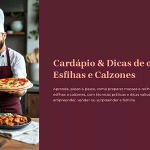 Imagem de capa para o Ebook Cardápio e dicas de ouro pizzas esfihas e calzones 