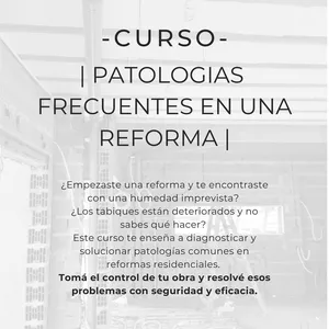 Imagen de portada para Curso online PATOLOGIAS FRECUENTES EN UNA REFORMA