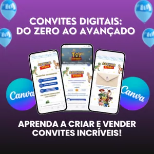 Imagem de capa para o Curso online CONVITES DIGITAIS DO ZERO AO AVANÇADO