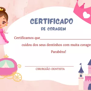 Imagem de capa para o Ebook Certificado de coragem odontológico (feminino). 