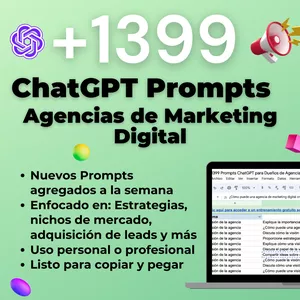 Imagen de portada para Ebook 🚀 Impulsa tu Agencia de Marketing Digital con +1399 Prompts ChatGPT 🚀