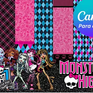 Imagem de capa para o Ebook Pack de artes editável MONSTER HIGH