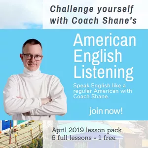 Cover image for Online course Coach Shane's American English Listening - April 2019
