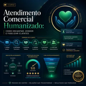 Imagem do curso Atendimento Comercial Humanizado: Como Encantar, Vender e Fidelizar Clientes