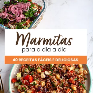 Imagem de capa para o Ebook E-book Marmitas - 40 receitas fáceis!