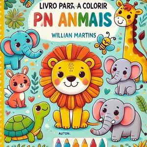 Imagem de capa para o Ebook Livro Infantil de Colorir - Animais Encantados por Willian Martins