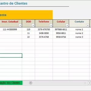 Imagem de capa para o Curso online  Planilha Cadastro de Cliente