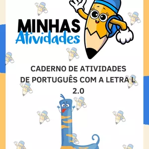 Imagem de capa para o Ebook Caderno com 9 Atividades de Português com a Letra L