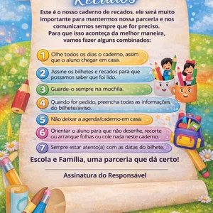 Imagem de capa para o Ebook MENSAGEM INICIAL CADERNO DE RECADOS  DOS ALUNOS 
