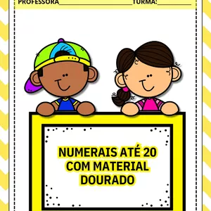 Imagem de capa para o Ebook Apostila de 1 a 20 com material dourado.
