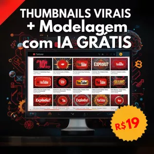 Imagem de capa para o Curso online Thumbnails Virais com Modelagem (Com IA Grátis na Prática)