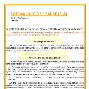 Imagem de capa para o Ebook SUS - Lei 8.080