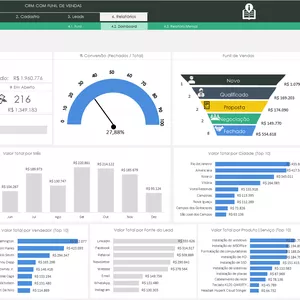 Imagem de 27 - Planilha - CRM com Funil de Vendas no Excel criado por PenseExcel.com na hotmart