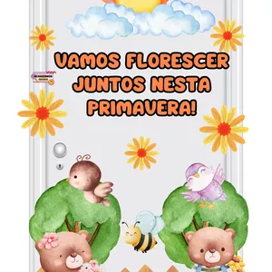 Imagem de capa para o Ebook 🌷🌺Painel porta primavera Aquarela