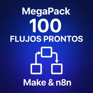 Imagen de portada para Curso online MegaPack 100 Flujos Prontos – Make &amp; n8n