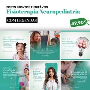 Imagem de capa para o Curso online Pack Canva Fisioterapia Neuropediatria