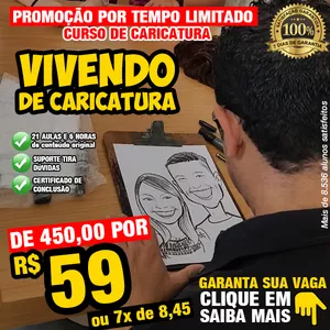 Imagem do curso Vivendo de Caricatura (Curso de Caricatura)