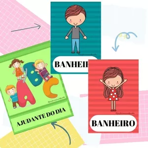 Imagem de capa para o Curso online Crachá para banheiro menina e menino. Ajudante do dia