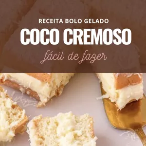 Imagem de capa para o Ebook Bolo Gelado de Coco Cremoso: A Receita Perfeita para Encantar e Lucrar!