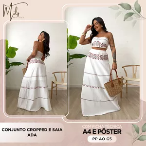 Imagem de capa para o Ebook Conjunto Cropped e Saia Ada