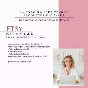 Imagen de portada para Curso online Etsy Kickstar - La fórmula para vender productos digitales 