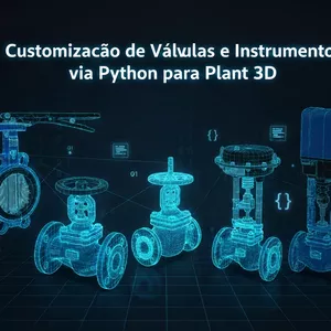Imagem de capa para o Ebook Python para Plant 3D: Otimização de Projetos Industriais com customização de Válvulas e Instrumentos no Plant 3D