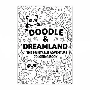 Cover image for Ebook 🌈 Doodle &amp; Dreamland: The Printable Adventure Coloring Book! 🚀