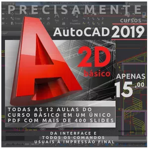 Imagem de capa para o Ebook Curso básico de AutoCAD 2D - 2019