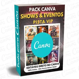 Imagem principal do produto Canva Pack Editável - Shows & Eventos Pista Vip + 5 Kits Bônus