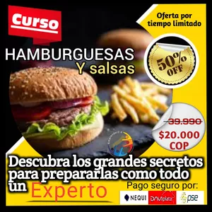 Imagen de portada para Curso online EXPERTO EN NEGOCIO &amp; PREPARACIÓN DE HAMBURGUESAS Y SALSAS GOURMET