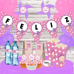 Imagen de portada para Curso online Kit Imprimible Baby Shower Nena Candy Bar Personaliza tu Fiesta (PDF)